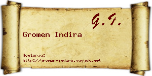 Gromen Indira névjegykártya